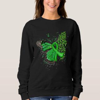 Dripping Butterfly Green Ribbon Cerebral Palsy Awa Sweatshirt