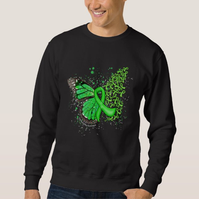 Dripping Butterfly Green Ribbon Cerebral Palsy Awa Sweatshirt (Front)