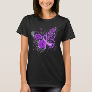 Dripping Butterfly Purple Ribbon Alzheimer's Aware T-Shirt