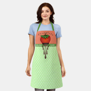 Dripping chocolate strawberry personalized kitchen apron