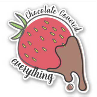 Dripping chocolate strawberry sweets candy sticker