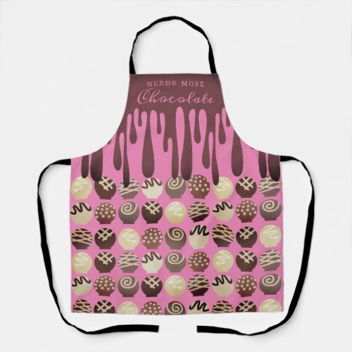 Dripping chocolate truffles sweets personalized apron