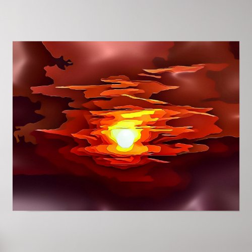 Dripping colorful painting  Sunset painting Poster