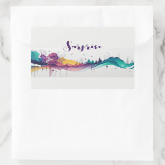 Dripping Colorful Scenery Rectangular Sticker