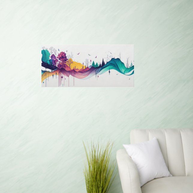 Dripping Colorful Scenery Wall Decal (Living Room)
