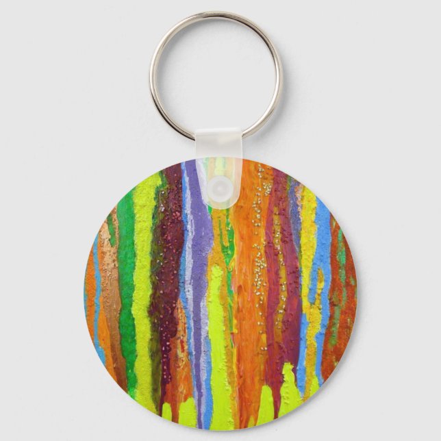 Dripping Colors Abstract Art Design Gifts Keychain (Front)