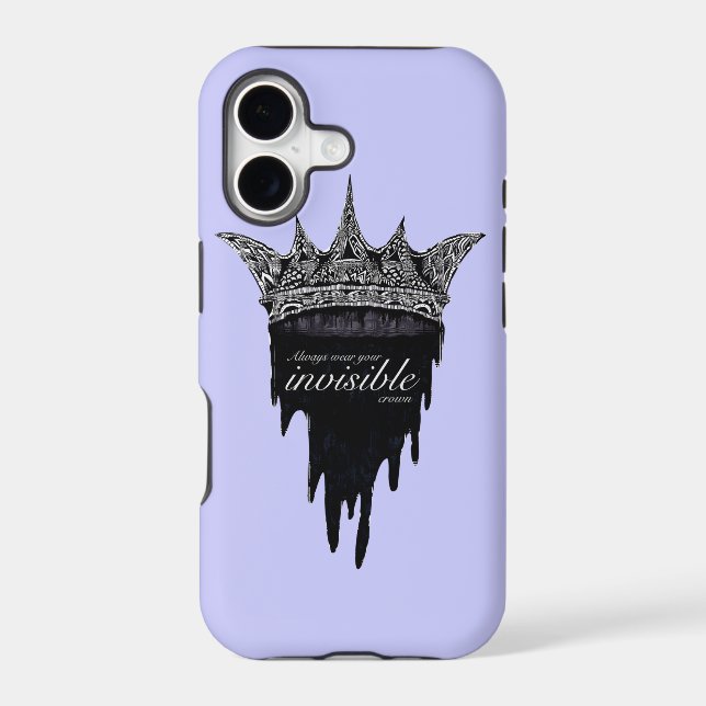 Dripping Crown with Text - v2 Iphone Case (Back)