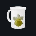Dripping Daffodil Pitcher<br><div class="desc">This awesome pitcher features a beautiful macro photo of a Daffodil showing this plant in beautiful detail following a rain shower. The flower is white and yellow and is covered in raindrops that sparkle in the light.</div>