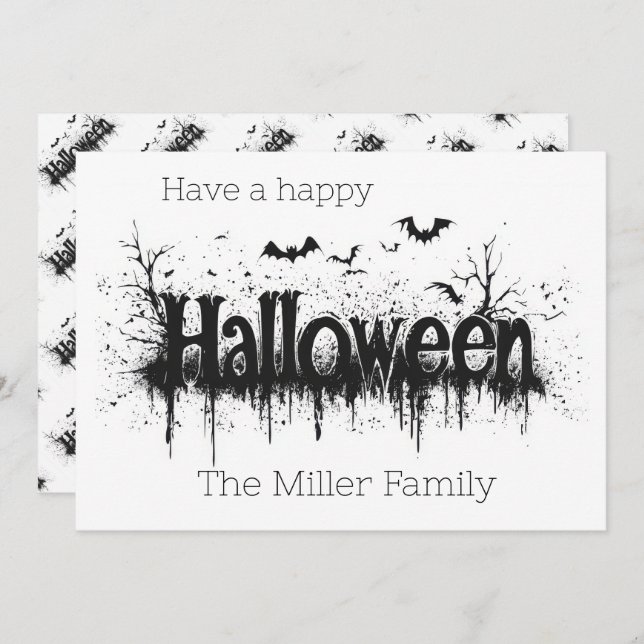 Dripping Dread – A Halloween Howl Holiday Card (Front/Back)