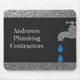 Dripping faucet and water plumbing glitter effect mouse pad