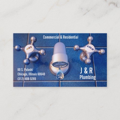 dripping faucet plumber business card