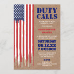 Dripping Flag | Rustic Military Farewell Party Invitation