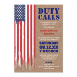 Dripping Flag | Rustic Military Farewell Party Invitation Dripping Flag | Rustic Military Farewell Party Invitation