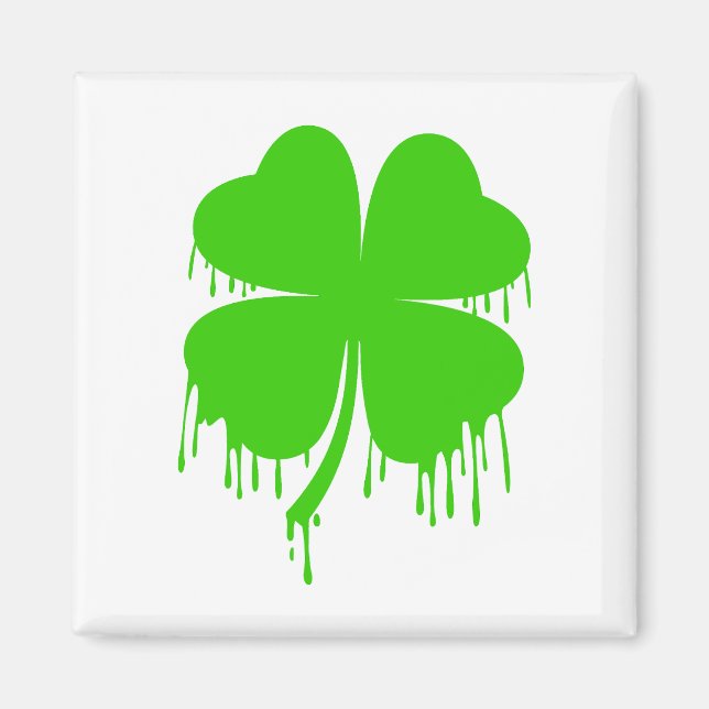 Dripping Four Leaf Clover Magnet (Front)