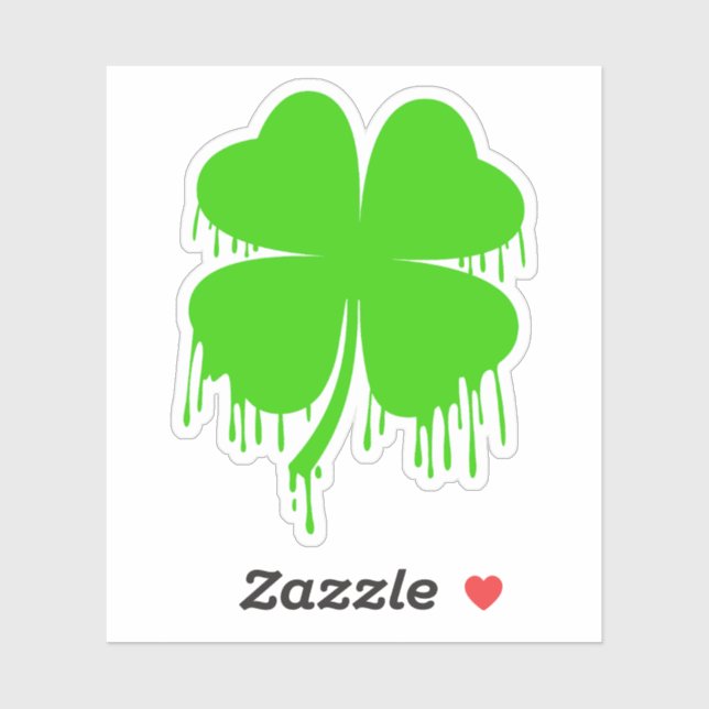 Dripping Four Leaf Clover  Sticker (Sheet)