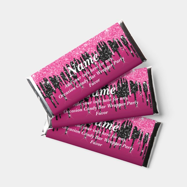 Dripping Glitter Candy Bar Wrapper Party Favors (Front)