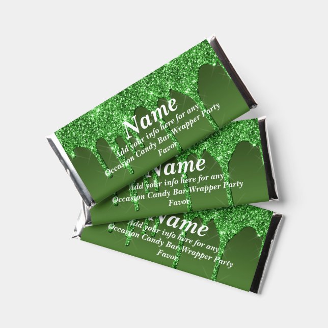 Dripping Glitter Candy Bar Wrapper Party Favors (Front)