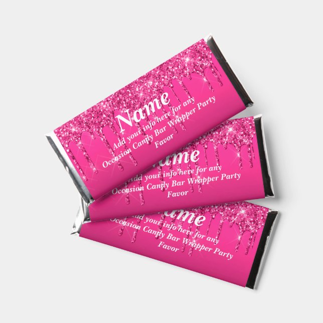 Dripping Glitter Candy Bar Wrapper Party Favors (Front)