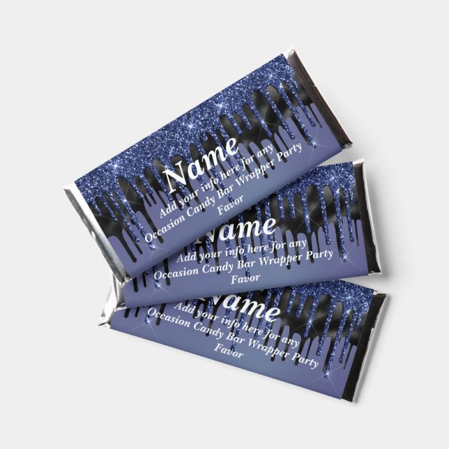 Dripping Glitter Candy Bar Wrapper Party Favors (Front)