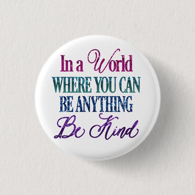 Dripping Glitter Inspirational Quote Button (Front)