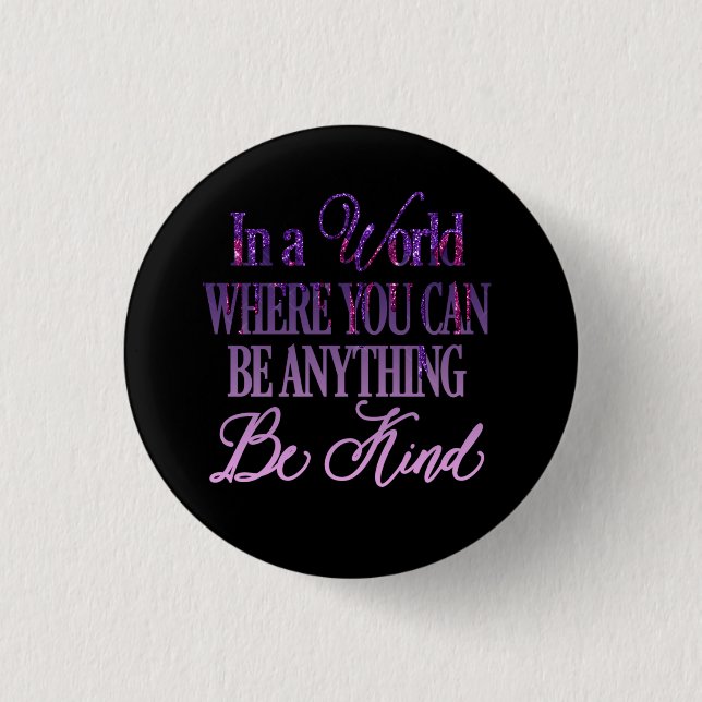 Dripping Glitter Inspirational Quote Button (Front)