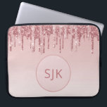 Dripping Glitter Pink Rose Gold Monogram Laptop Sleeve<br><div class="desc">Blush Pink - Rose Gold Faux Dripping Glitter and Sparkle Elegant Monogram Laptop Computer Case. This monogrammed case can be customized to include your initial and first name.</div>