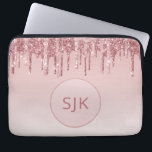 Dripping Glitter Pink Rose Gold Monogram Laptop Sleeve<br><div class="desc">Blush Pink - Rose Gold Faux Dripping Glitter and Sparkle Elegant Monogram Laptop Computer Case. This monogrammed case can be customized to include your initial and first name.</div>