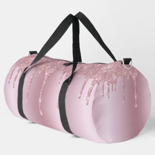Dripping Glitter Rose Gold Image Girly Duffle Bag
