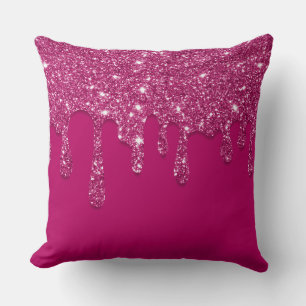 DRIPPING GLITTER THROW PILLOW