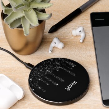 Dripping Glitter Wireless Charger by musickitten at Zazzle