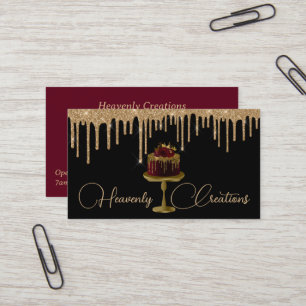 Dripping Gold and Fancy Cake Bakery  Business Card
