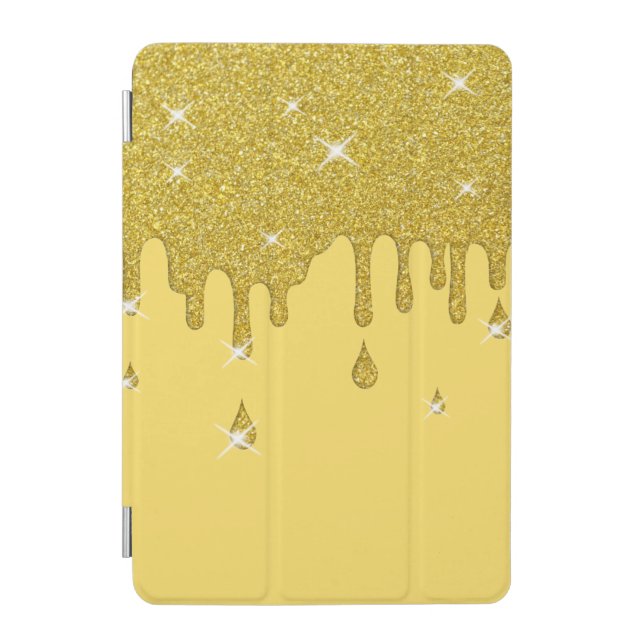 Dripping Gold Glitter Effect & Sparkles iPad Mini Cover (Front)