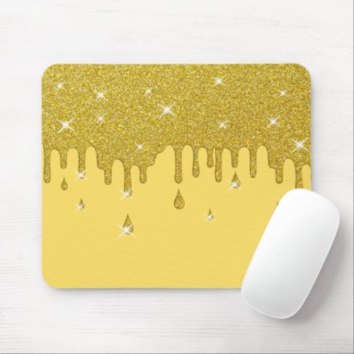 Dripping Gold Glitter Effect  Sparkles Mouse Pad