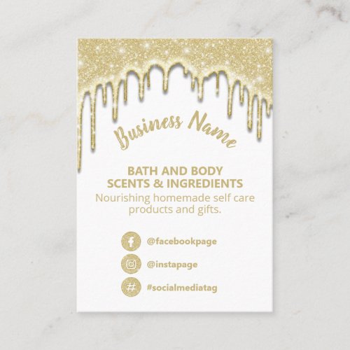 Dripping Gold Homemade Spa Ingredient List Business Card