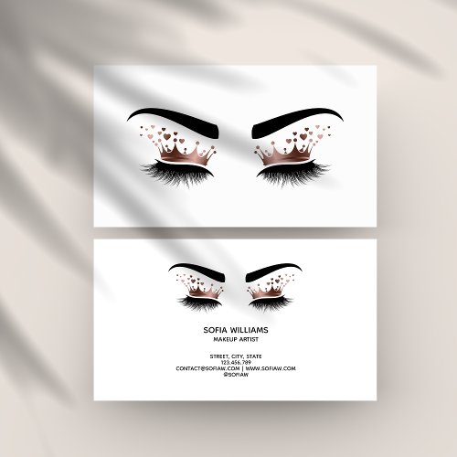 Dripping Gold Makeup artist Crown Eye Lashes Business Card