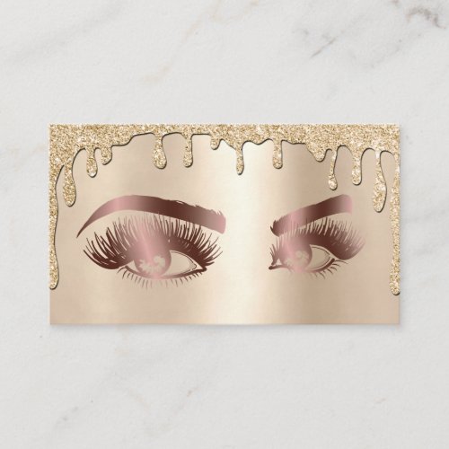 Dripping Gold Makeup Artist Eye Beauty Salon Lash Business Card