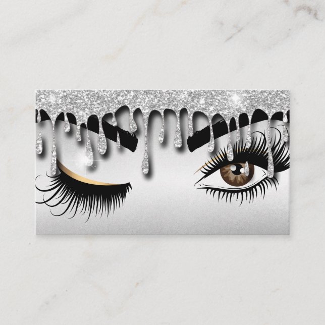 Dripping Gold Makeup artist Wink Eye Lashes Business Card (Front)