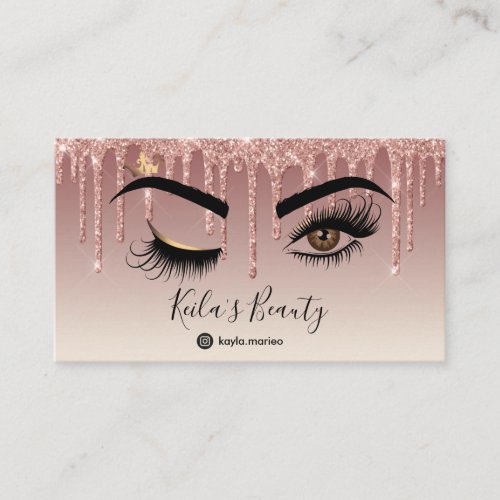 Dripping Gold Makeup artist Wink Eye Lashes Business Card