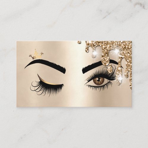 Dripping Gold Makeup Wink Eye Beauty Salon Lash Business Card