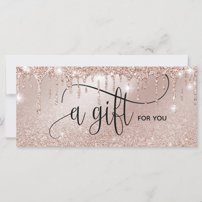 Dripping Gold Modern Blush Pink Gift Card (Front)