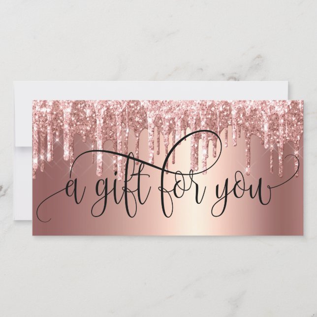 Dripping Gold Modern Blush Pink Gift Card (Front)