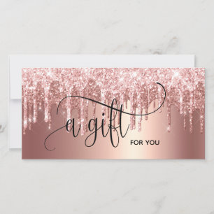 Dripping Gold Modern Blush Pink Gift Card