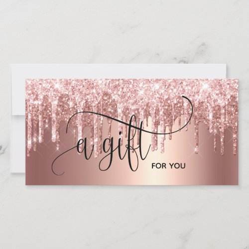 Dripping Gold Modern Blush Pink Gift Card