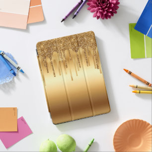 Dripping Gold Paint Glitter Accents Sparkly iPad Pro Cover