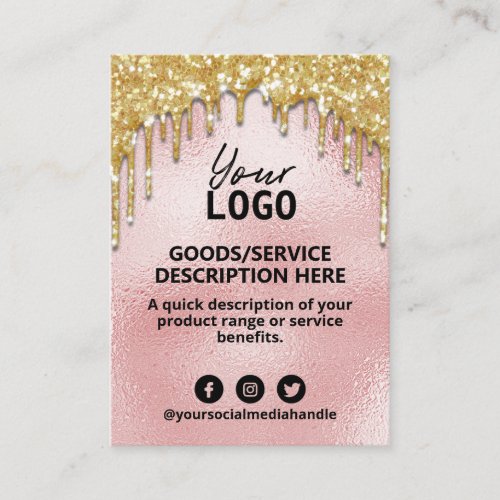 Dripping Gold Price List Product Range Ingredients Business Card