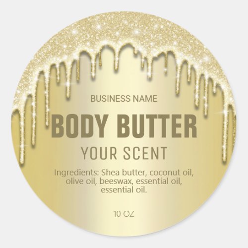 Dripping Gold Shimmer Body Butter Labels