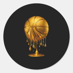 Dripping Gold Sketll Respect The Drip Sketll Hoop Classic Round Sticker