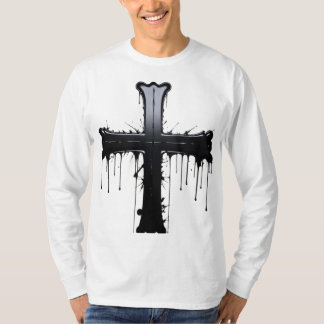 Dripping Gothic Cross Symbol T-Shirt