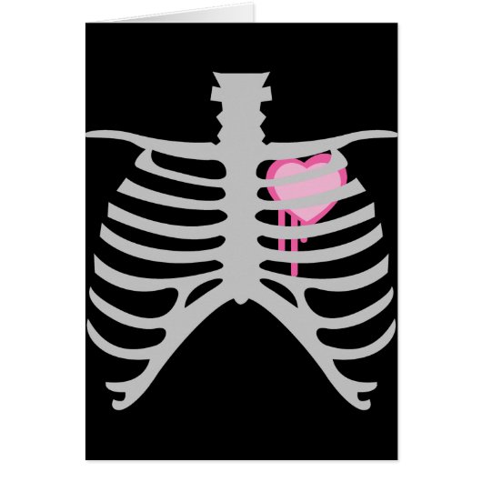 Dripping Heart in Ribcage Cards (Front)