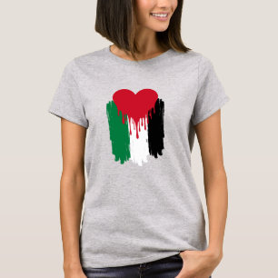 Dripping Heart Palestinian Flag T-Shirt